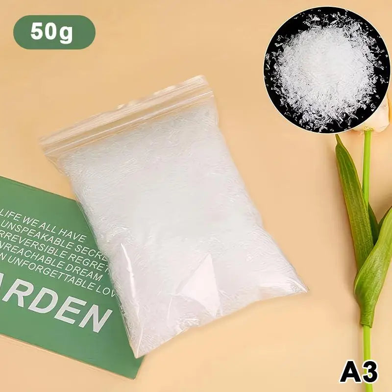 Fluffy Artificial Fake Snow Powder No Mess Non-sticky Safe Film Qme A3