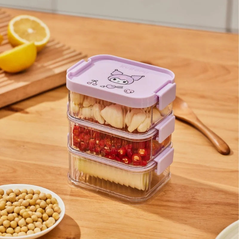 Hello Kitty Kuromi Spice Jars Storage Box Cute Seasoning Dispenser Seasoning Box Desktop Storage Box Qme