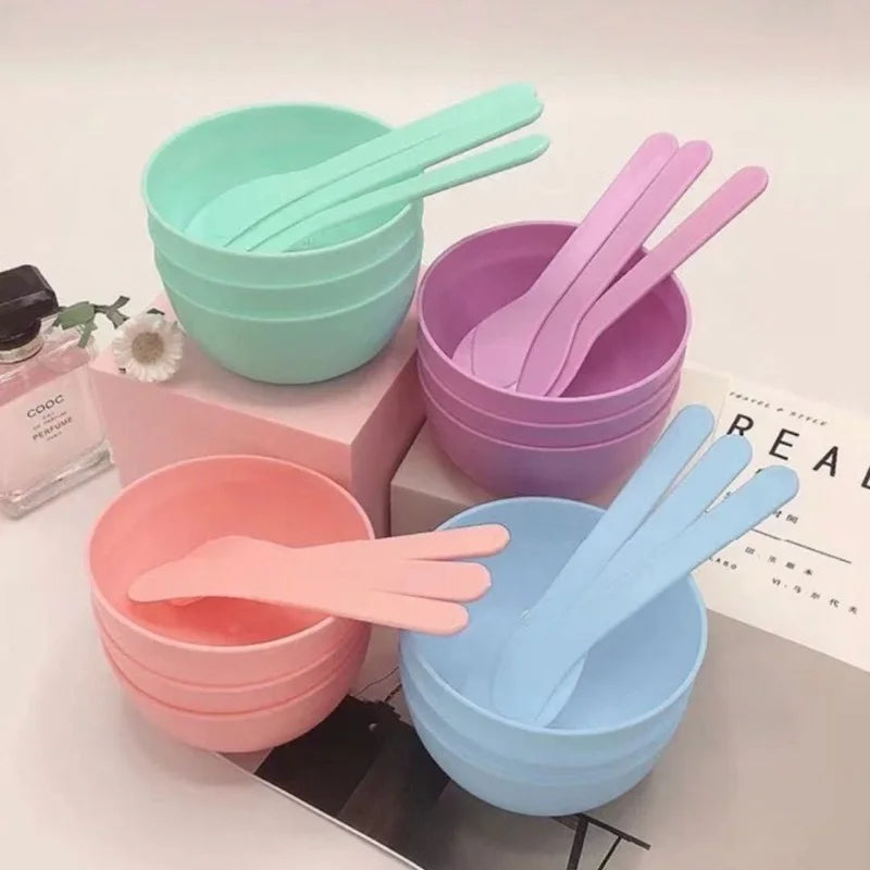 Small DIY Face Masks Mud Bowl Spoon Portable Beauty Tools Homemade Qme