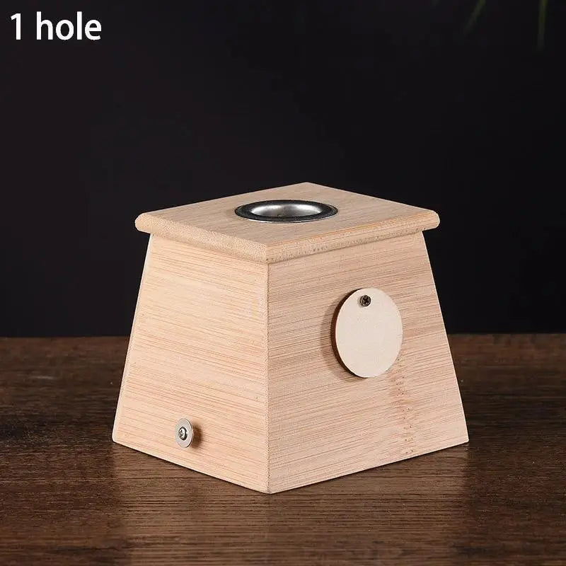 1/2Holes Bamboo Moxa Stick Burner Moxibustion Therapy Box Herbal Medicine Accessory Warm Acupuncture Point Massage Meridian Qme 1 Hole