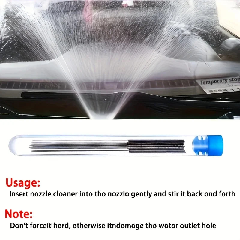 10-Piece Stainless Steel Cleaning Nozzle Kit - Window Wiper, 3D Printer Nozzle, Gas Stove, Shower Needle Unclogging Brush Qme