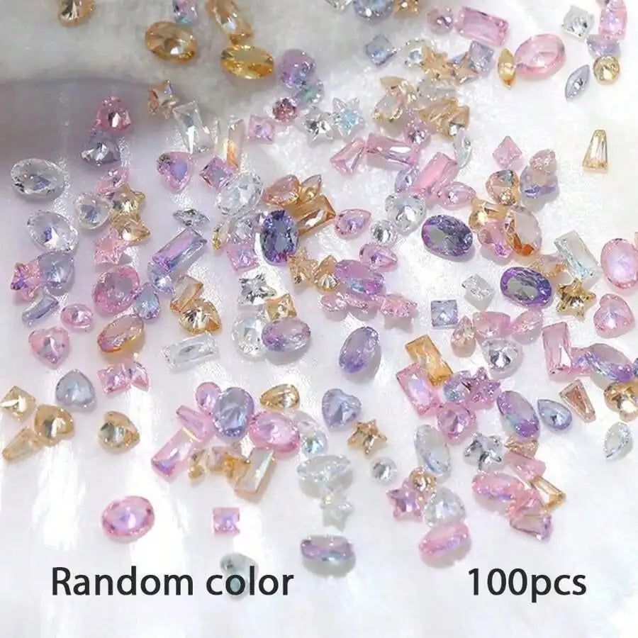 50 100 Colorful Zirconia Mini Nail Rhinestones 3D Charms Jewelry Art Qme 100pcs