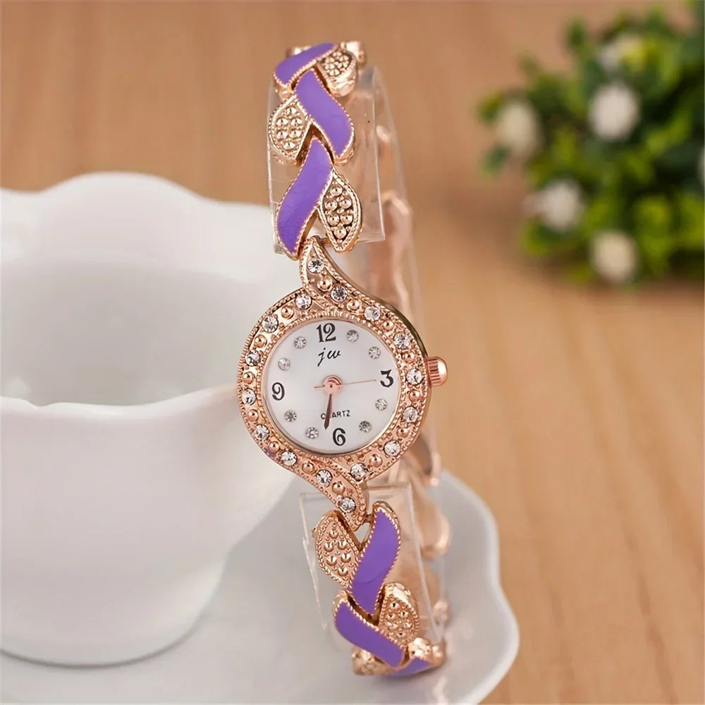 1pcs of new fashionable and trendy women's quartz watch set, which is the best choice for gifts Qme