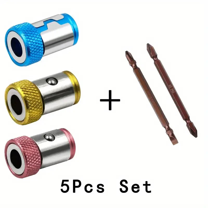 5Pcs Alloy Magnetic Ring Bit Electric Magnetic Ring Screwdriver Bits Head Holder Anti-Corrosion Strong Magnetizer Bit Tool Qme 5pcs