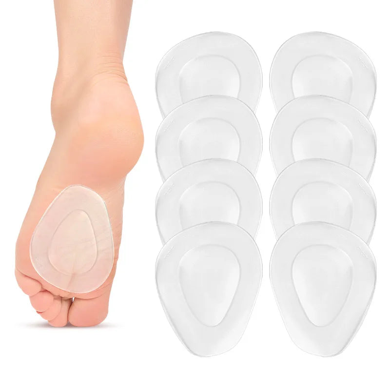 1pair Anti-slip Silicone Gel Inserts Plantar Fascitis Half Insoles Qme