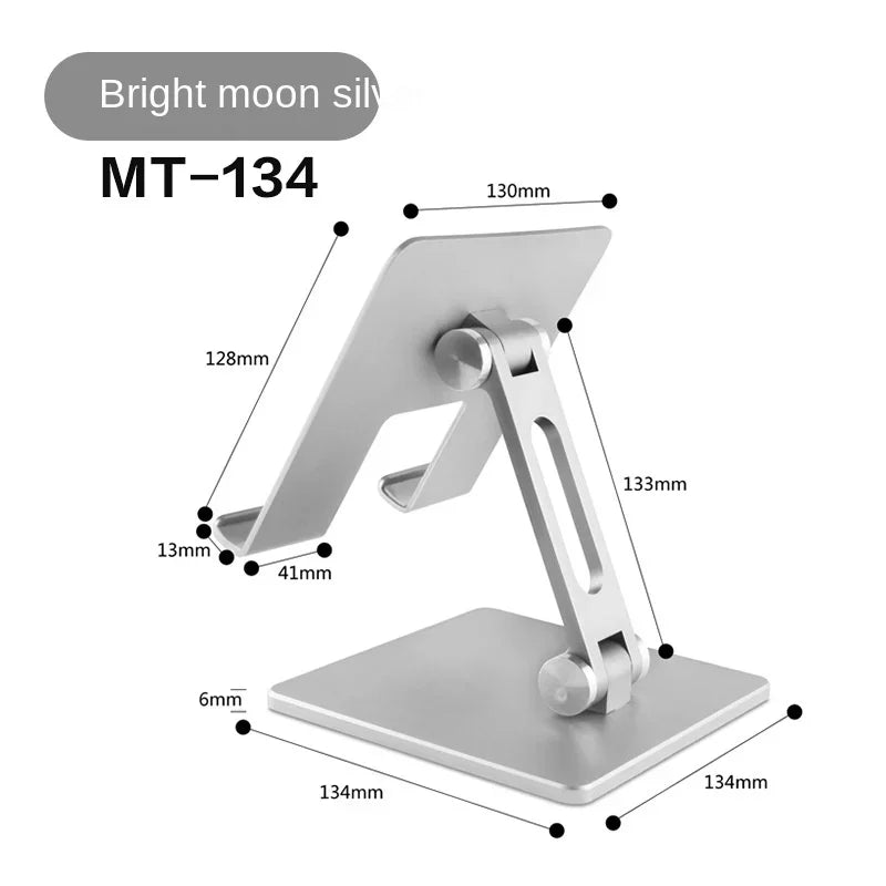 Metal Desk Mobile Phone Holder Stand for IPhone IPad Xiaomi Adjustable Desktop Tablet Holder Universal Table Cell Phone Stand Qme China Mainland MT134 silver