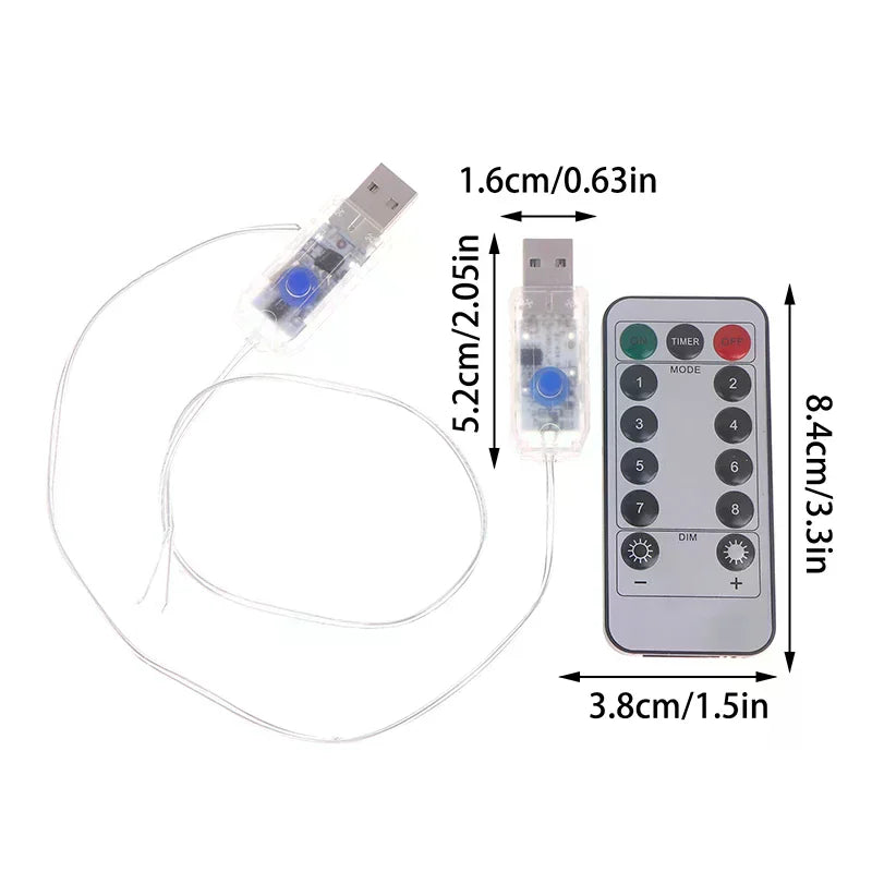 4 5V LED Strips Light Remote Controller USB Circuit Board Christmas Qme
