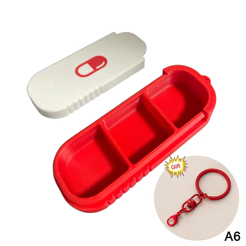 Travel Daily Medication Management 3 Compartment Sliding Pill Box Qme A6