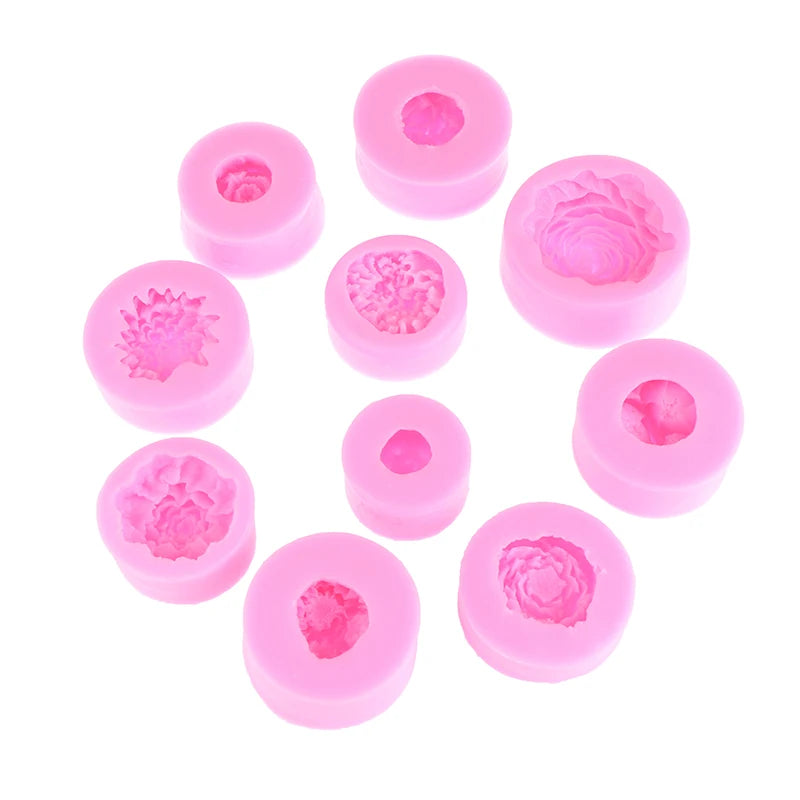 Silicone Cake Mold Chocolate Soap Making Tools Candle Mould Embossed Flower Aromatherapy Candy Handmade Wedding Decor Qme
