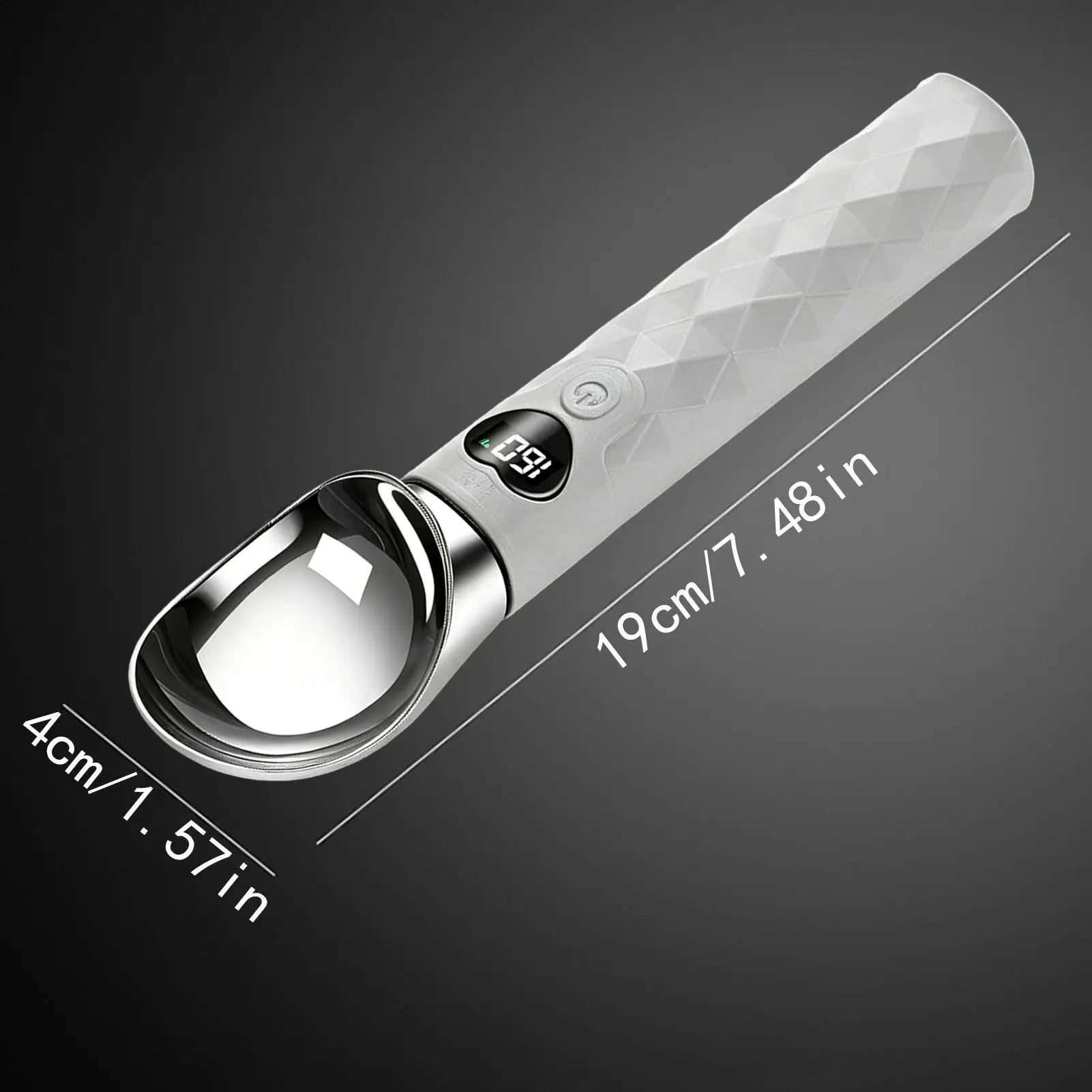 Heated Ice Cream Scoop Waterproof LED Display Portable Spoons Seniors Qme