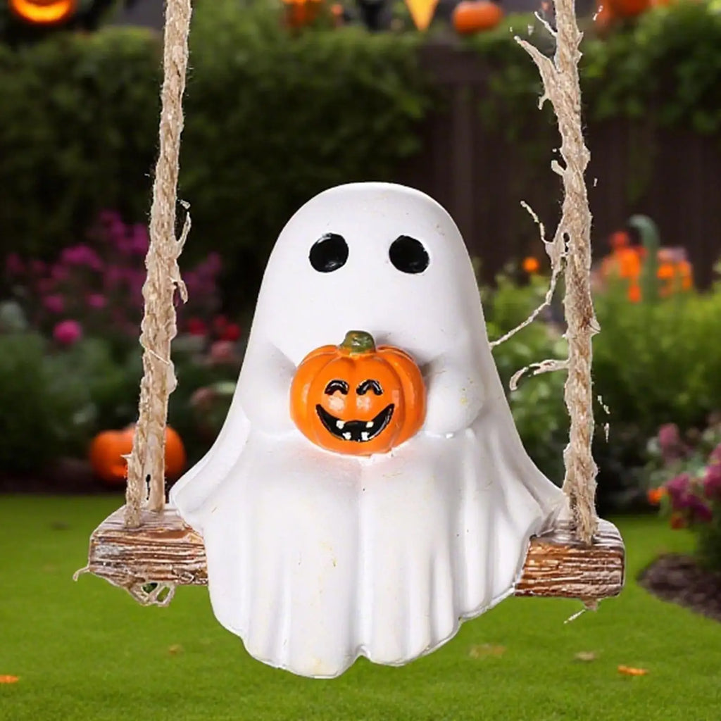 Ghost Pumpkin Ornaments Halloween Swing Holding Weather-resistant Qme