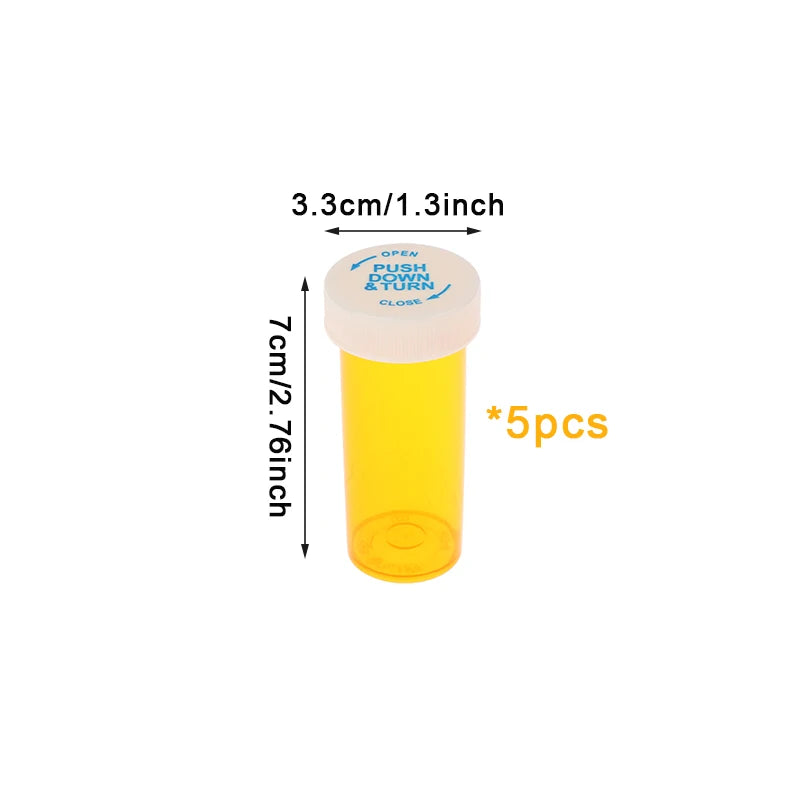 Plastic Medicine Pill Bottles Child Resistant Caps Containers Travel Qme A2