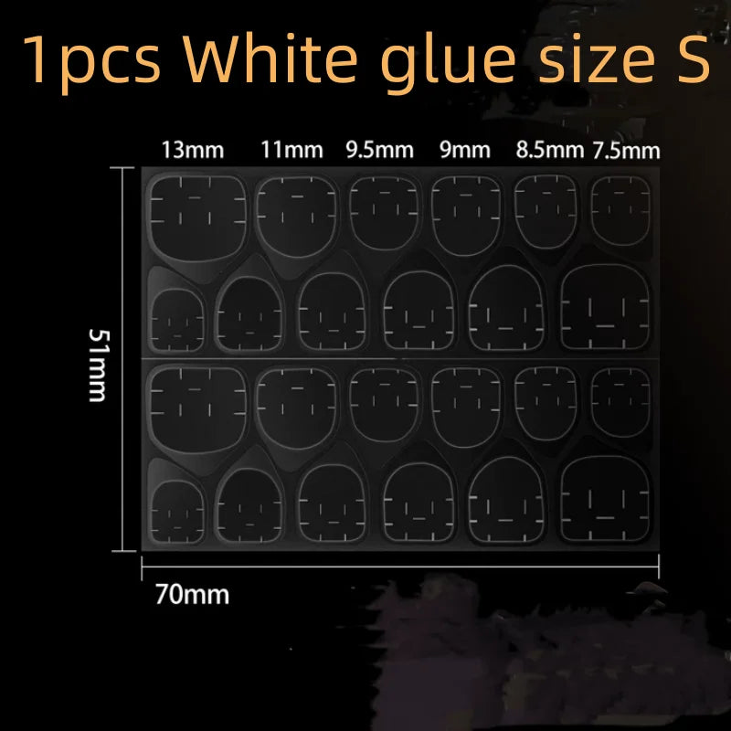 Nail Jelly Glue Double Sided False Nail Art Adhesive Tape Glue Sticker Nails Fake Press on Nails Coffin Qme 1pcs white S