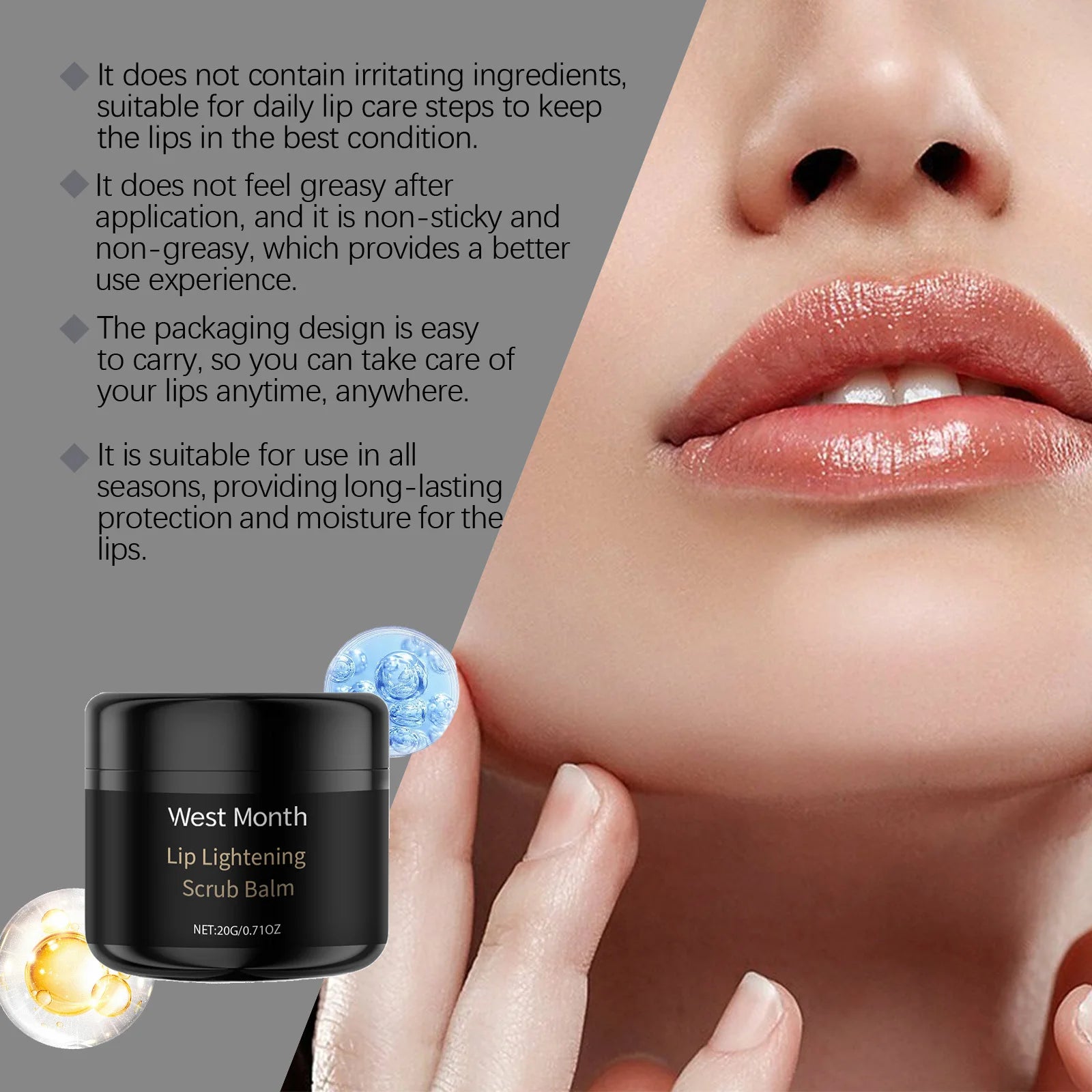 Lip Scrub Exfoliator Hyaluronic Acid Moisturizing Dead Skin Removal Fade Lip Lines Reduce Melanin Nourishing Chapped Lip Care Qme