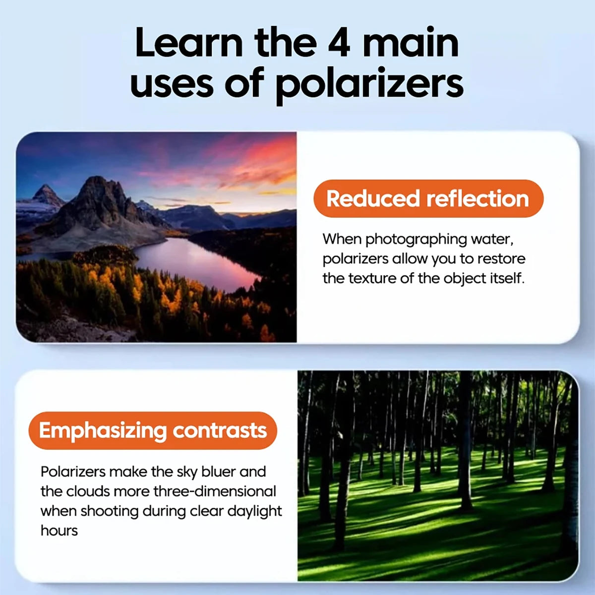 Circular Universal Polarizer Camera Lens Clip Portable CPL Filter Qme