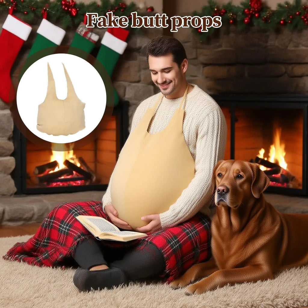 Fake Butt Belly Men Old Lady Big Booty Pregnant Woman Fat Suit Costume Belly for Men Funny Cosplay Dress Up Halloween Party Qme