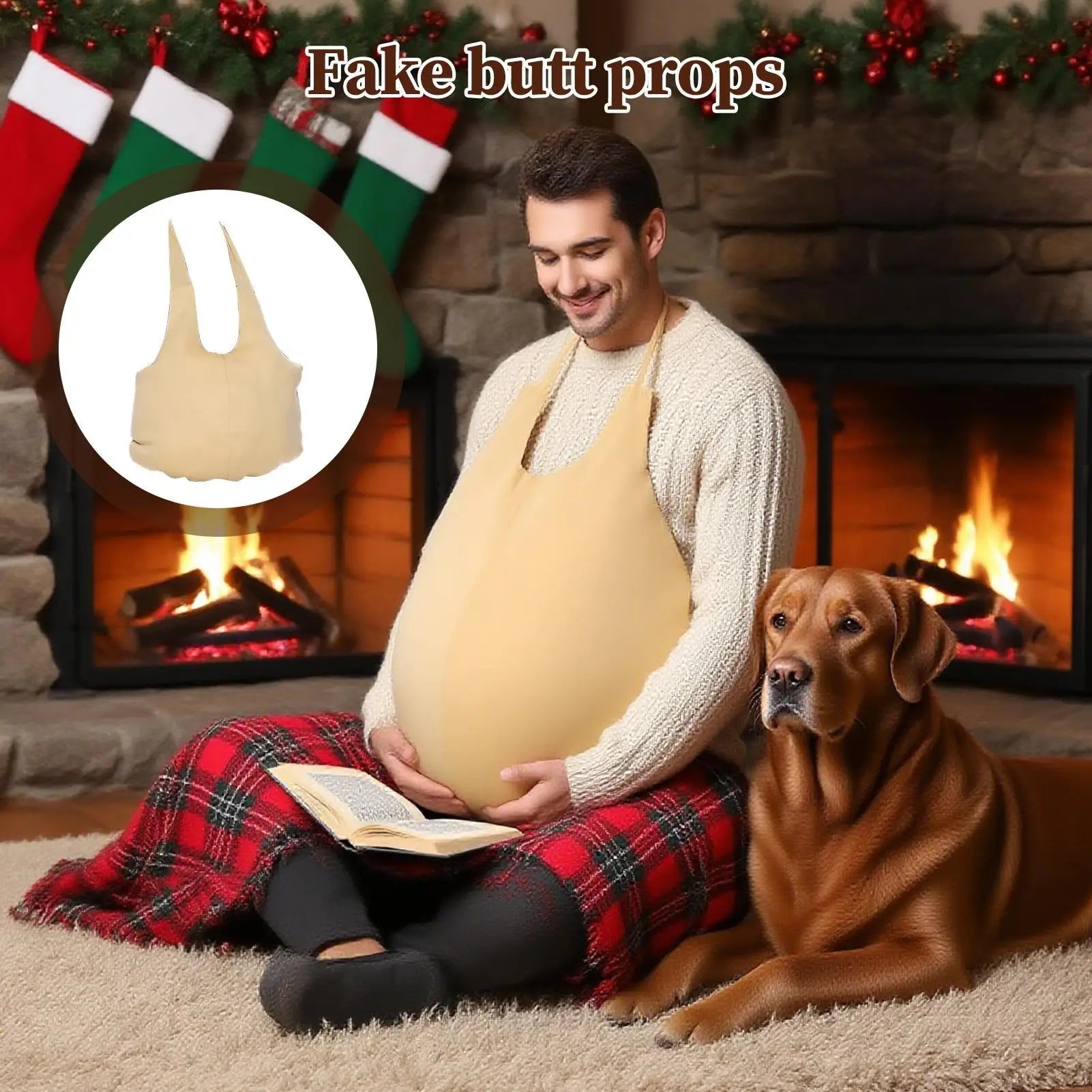 Fake Butt Belly Men Old Lady Big Booty Pregnant Woman Fat Suit Costume Belly for Men Funny Cosplay Dress Up Halloween Party Qme