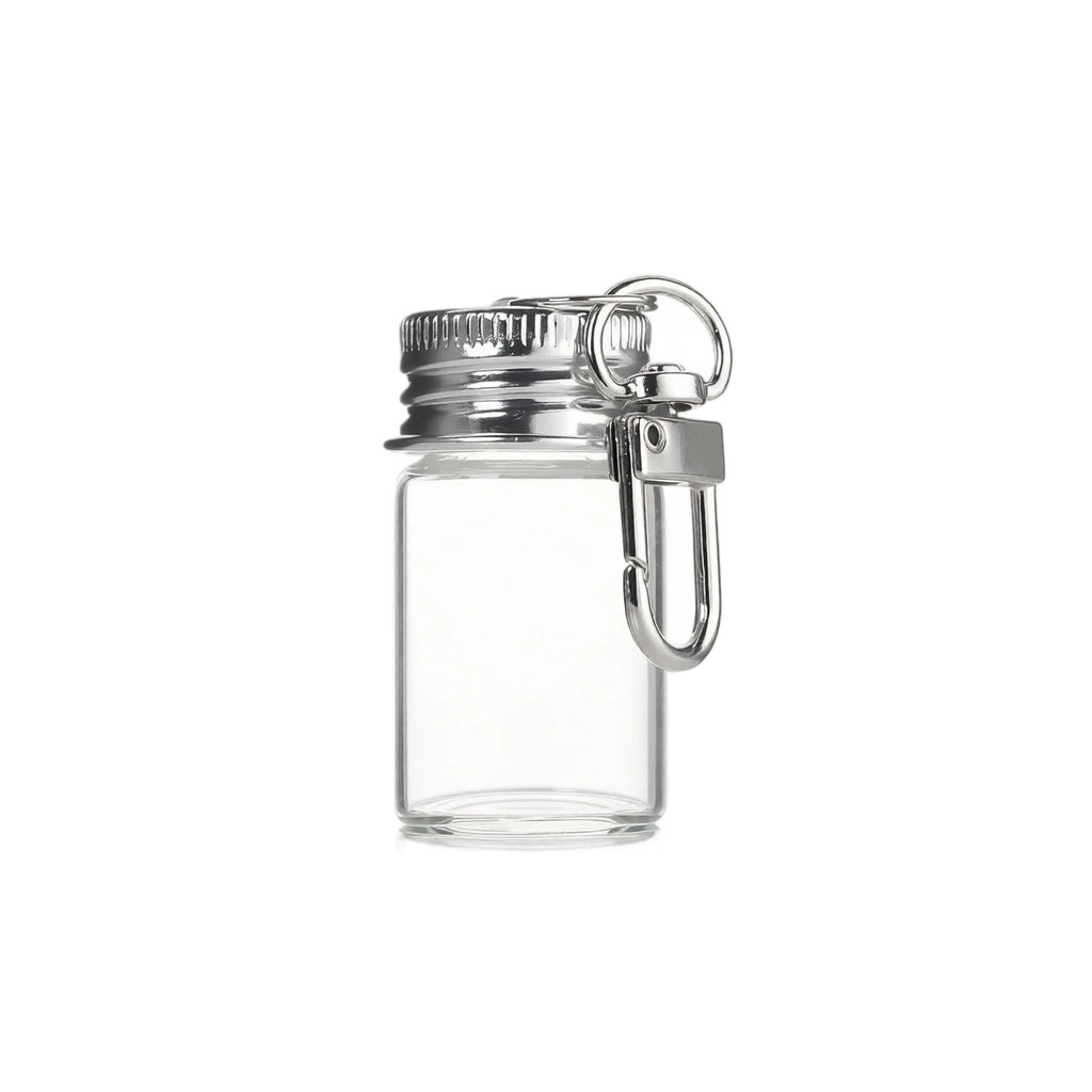 15Pcs Mini Clear Glass Bottle Pendants Multifunction Storage Hanging Jar Perfect for Keys Bags Car Accessories Qme all show