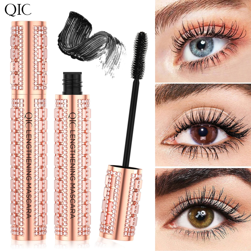 5D Eye Black Mascara Waterproof Lengthens Eyelashes Extension Silk Fiber Mascare Eye Makeup for Women Cosmetic Korean Make up Qme