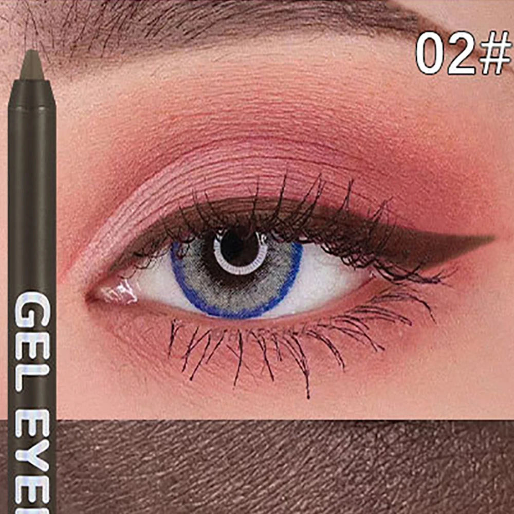12 Color Matte Eyeliner Gel Pencil Soft Easy to Wear Colorful White Yellow Blue Pink Pearl Gloss Eye Liner Pen Cream Makeup Tool Qme