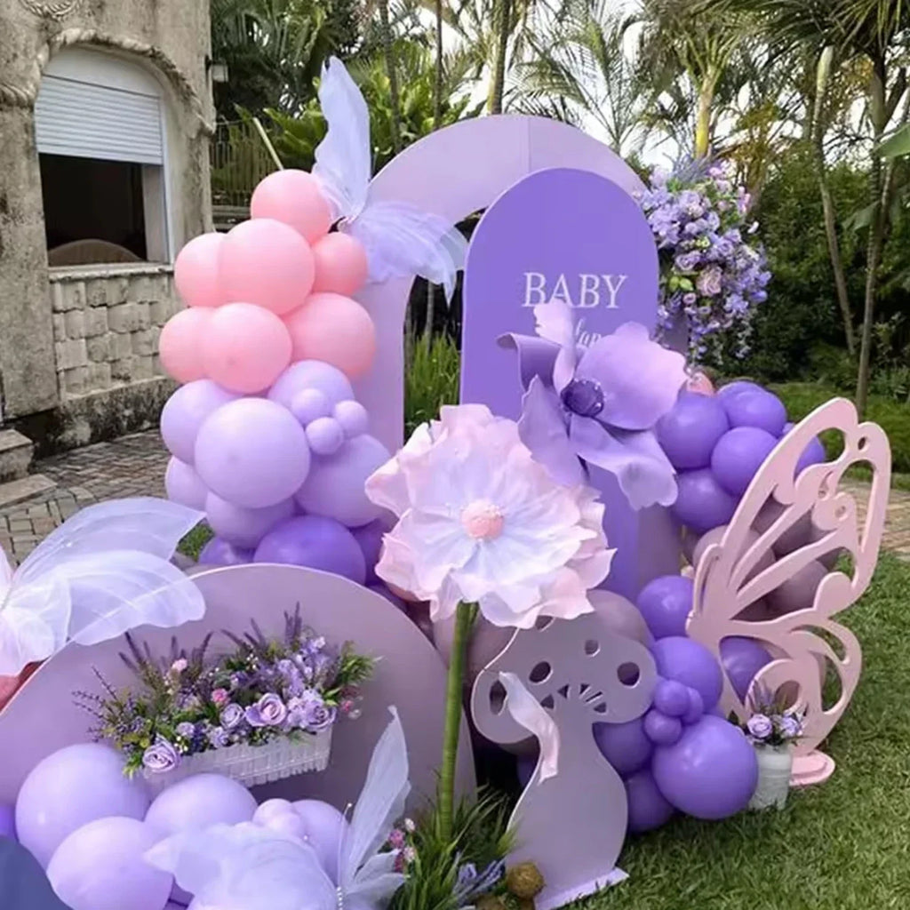 42pcs Pink and Purple Party Balloons Metallic Rose Red Purple Latex Balloons for Girls Birthday Wedding Party Decorations Qme