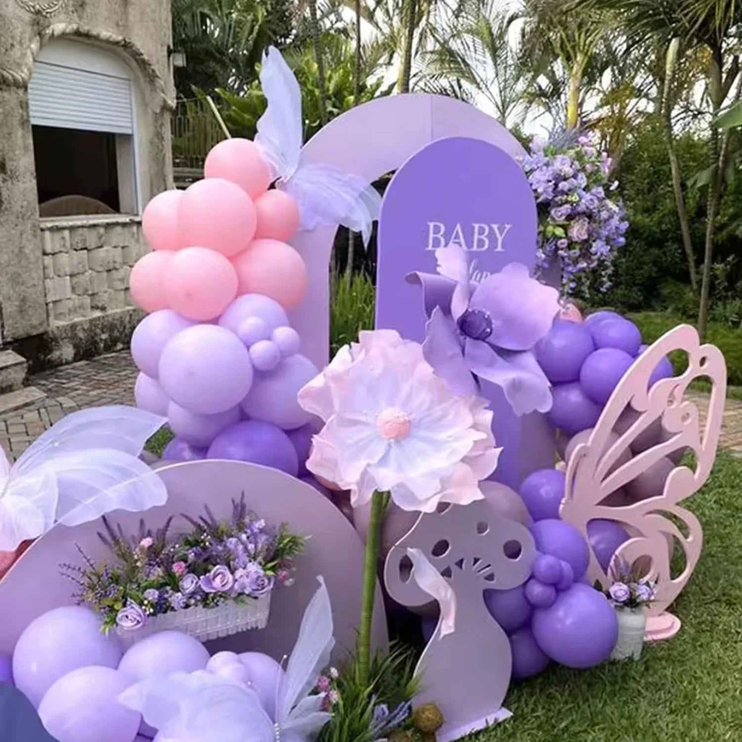 42pcs Pink and Purple Party Balloons Metallic Rose Red Purple Latex Balloons for Girls Birthday Wedding Party Decorations Qme