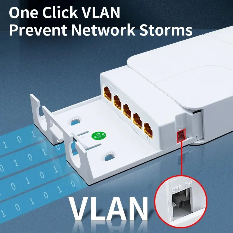1PCS Standard POE Repeater 1 to 2/1 to 3 Ports 100/1000Mbps Network Extender Cascade Splitter Qme