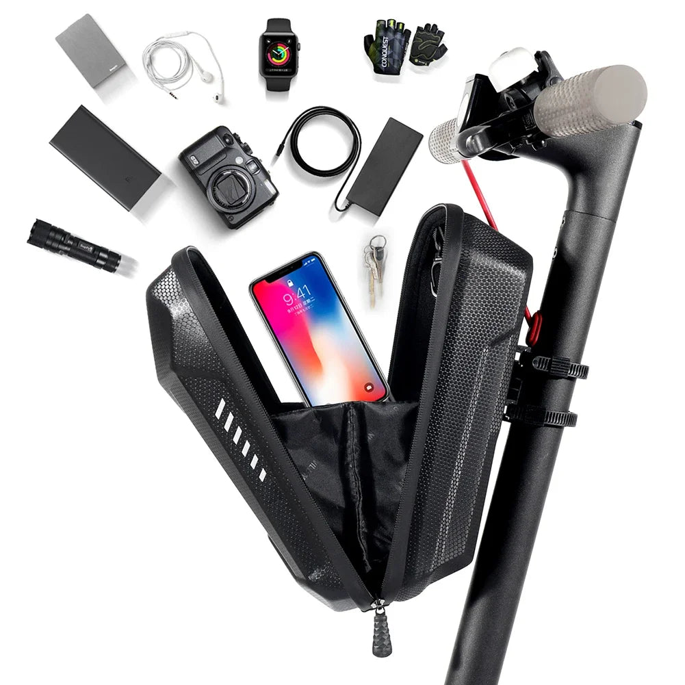 4-2L WILD MAN Electric Scooter Front Storage Bag Hard Shell Bag Large Capacity Waterproof Skateboard Hanging Case for M365 Pro Qme