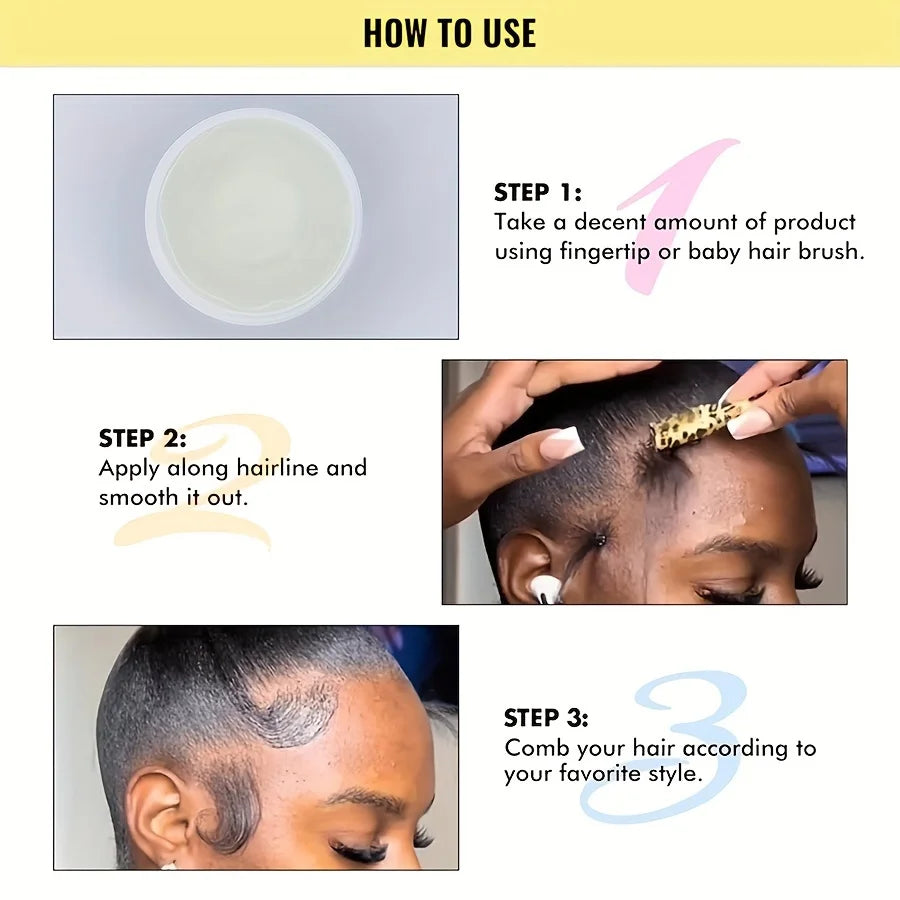 GZE African Black Castor Extra Hold Braid, Loc, Twist Gel, Tames Frizz & Edges, Coconut Oil Edge Control Qme