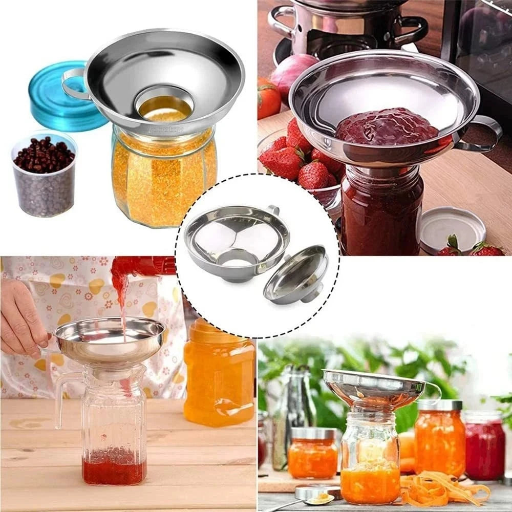 Durable Stainless Steel Kitchen Funnel Large Wide Mouth Design for Home Canning Jam Oil Liquid Pouring Daily Kitchen Use Qme