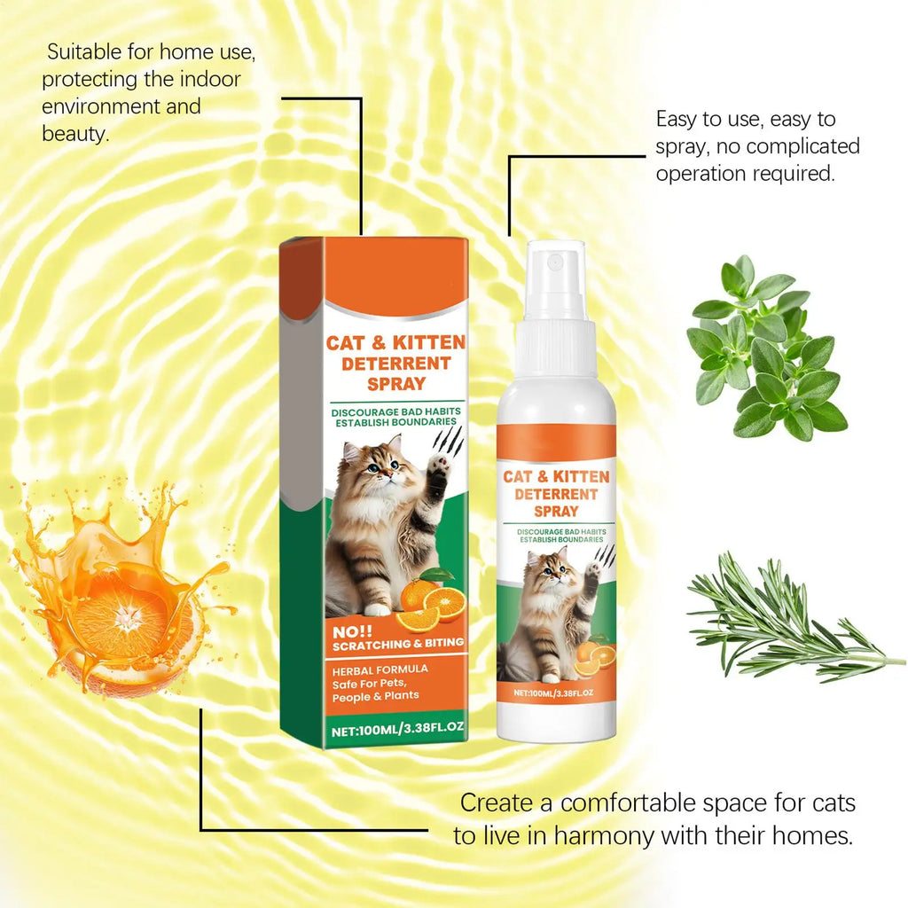 Cat No Scratch Spray 100ml Anti Scratch Furniture Protector Spray Cat Training Spray to to Keep Cats off Furniture Sofas Rugs Qme