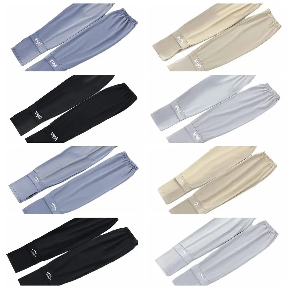 Thin Loose Ice Silk Sleeves UV Insulation Sun Protection Sunscreen Arm Sleeve Anti-UV Long-sleeved Glove Cycling Gloves Driving Qme