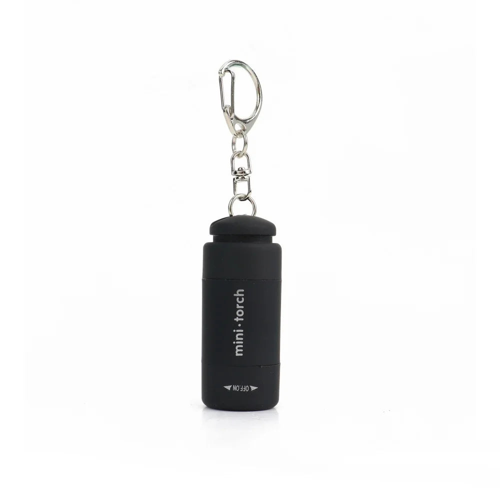 1Pc Led Micro Pocket Flashlight Portable USB Rechargeable Keychain Flashlight Waterproof Home Outdoor Hiking Camping Flashlight Qme black