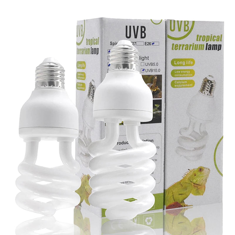 1 Piece 13/26W UV Rays Energy Saving Terrarium Basking Light 5.0 10.0 UVB Reptile Lamp Turtle Lizard Snake Reptiles Heating Lamp Qme