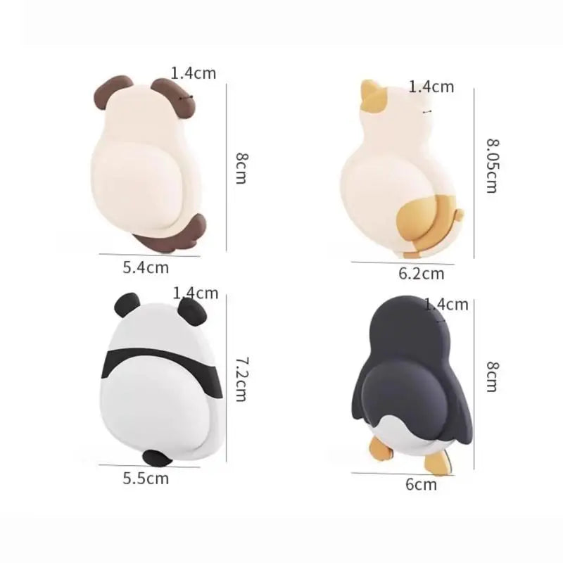 4PCS Door Stopper 3D Dog Cat Penguin Panda Anti Collision Self Adhesive Bumper Furniture Protector Home Improvement Qme