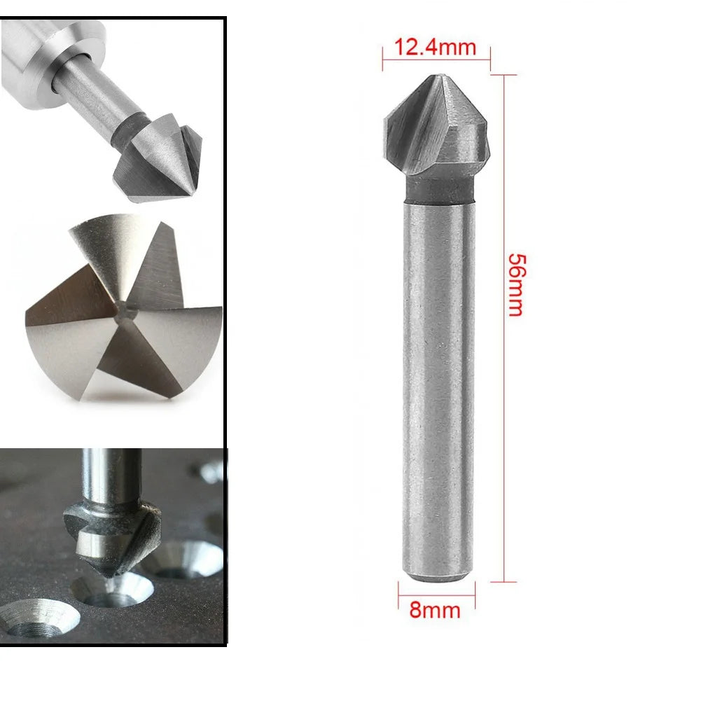 1 3 Flute Countersink Drill Bit 90 Degree Chamfering Tools Chamfer Qme 12.4mm