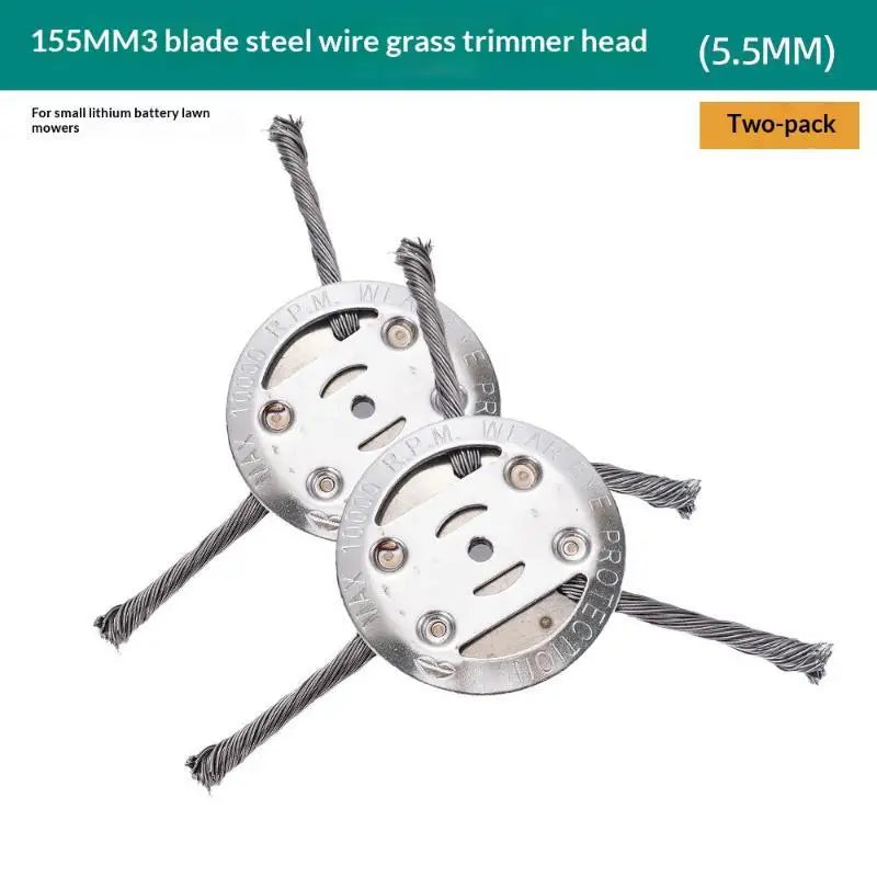 1/2pcs 6 Inch Steel Wire Wheel Head Grass Trimmer Head Universal Weed Brush Fit Straight Shaft Brushcutter Removal Moss Rust Qme 2pcs 6inch 3clws