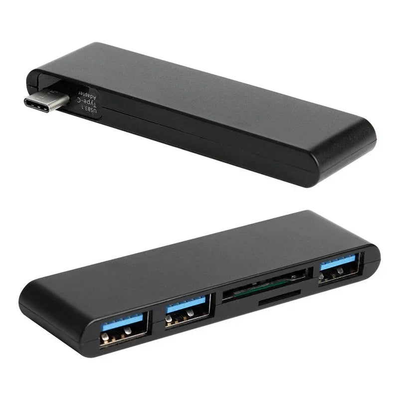 5 In 1 USB 3.0 Hub USB Splitter Converter 5Gbps SD/TF Card Reader Adapter for Macbook Pro Desktop Laptop PC Qme