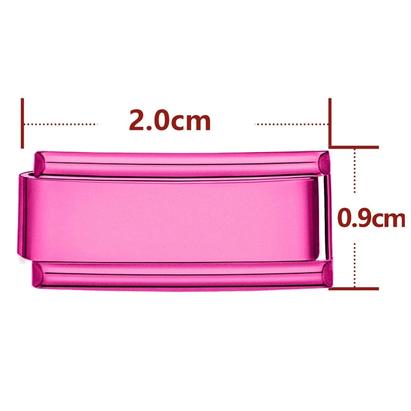 Colorful Module Blue Pink Charm Italian Links 20mm*9mm Stainless Steel Bracelet Women Men DIY Jewelrys Gifts Wholesale Dropship Qme Style 7