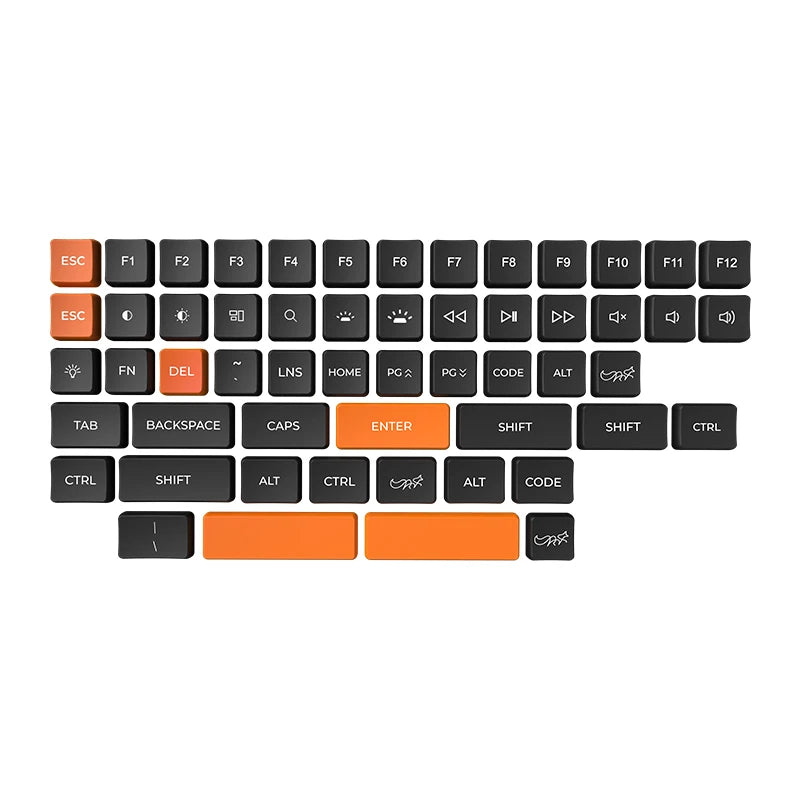 CHOSFOX CFX Low Profile PBT Keycaps for Kailh 1350 Choc Low Profile Switch Mechanical Keyboard Ultra Thin Black Orange Keycaps Qme EXTRA KIT