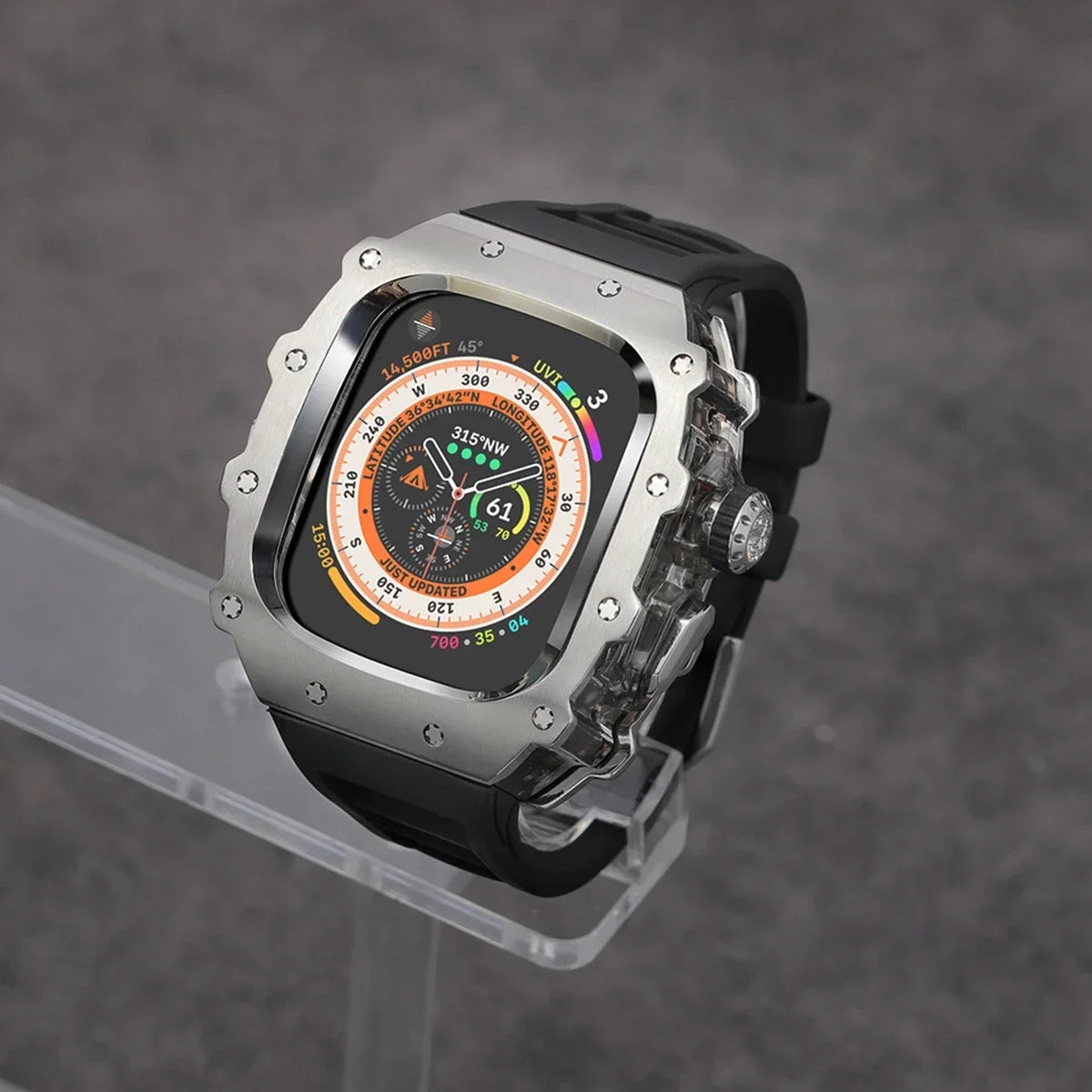 Luxury Modification Apple Watch Ultra 2 Stainless Steel Case IWatch 9