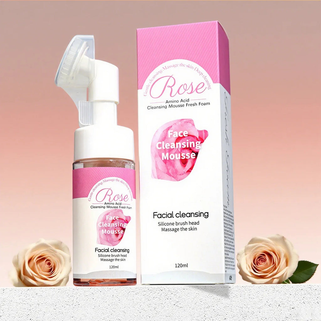 Rose Essential Oil Skincare Cleansing Mousse Deeply Cleanses Controls Qme