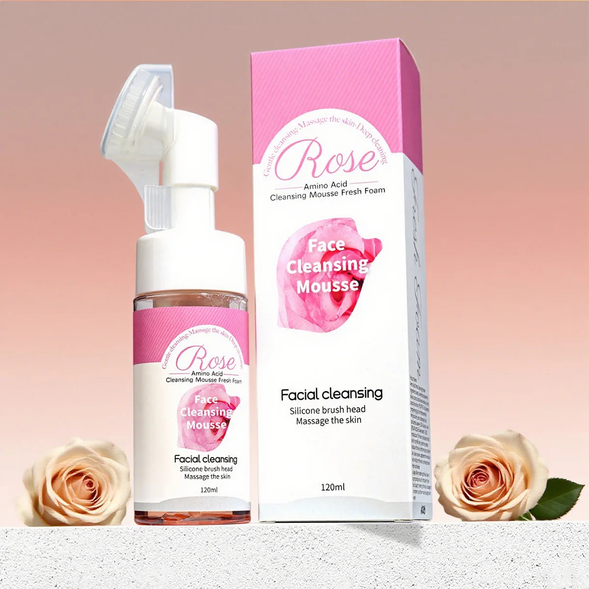 Rose Essential Oil Skincare Cleansing Mousse Deeply Cleanses Controls Qme