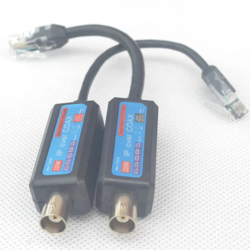 1PCS IP Network POE to Coaxial Cable Transmitter Extend HD Video Network Signal Support 12364578 Qme
