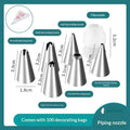 Stainless Steel Piping Nozzles Multiple Tip Shapes Rust Proof Design Qme Set A