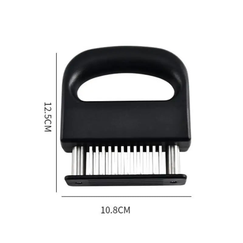 Stainless Steel Meat Tenderizer 48 Needles Beef Steak Breaker Hammer Kitchen Cooking Tool BBQ Grilling Marinade Accessories Qme Black