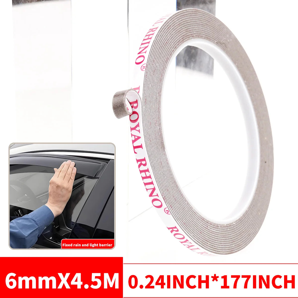 450CM Extra Strong Double Sided Tape Adhesive Car Special Tear Off Without Leaving Traces High Viscosity Mounting Fixing Sticky Qme 6mmX4.5M