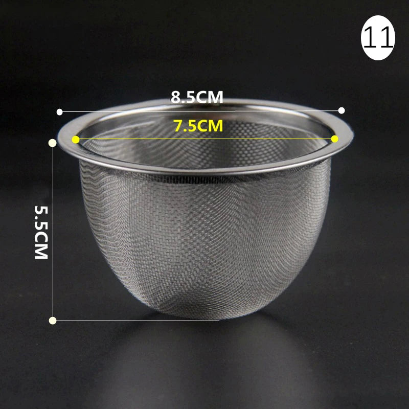 304 Stainless Steel Reusable Tea Infuser Tea Strainer Teapot Loose Tea Leaf Spice Tea Filter Kitchen Accessories Qme 11