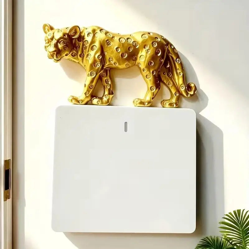 Resin Leopard Light Switch Decoration Self-adhesive Detachable Animal Qme