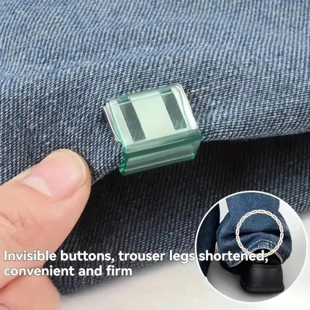 4/6/10pcs Invisible Clothing Fastener Clips No Sew Hem Holder Anti-Drag Trouser Tool Practical for DIY Clothing Craft Work Qme